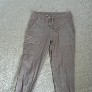 Bella Dahl Drawstring Jogger Pants Small Light Pink/Taupe
